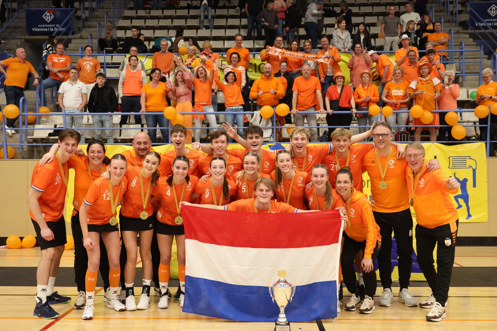 De U19 IKF Europese korfbalkampioenen van 2024 zijn: Nederland