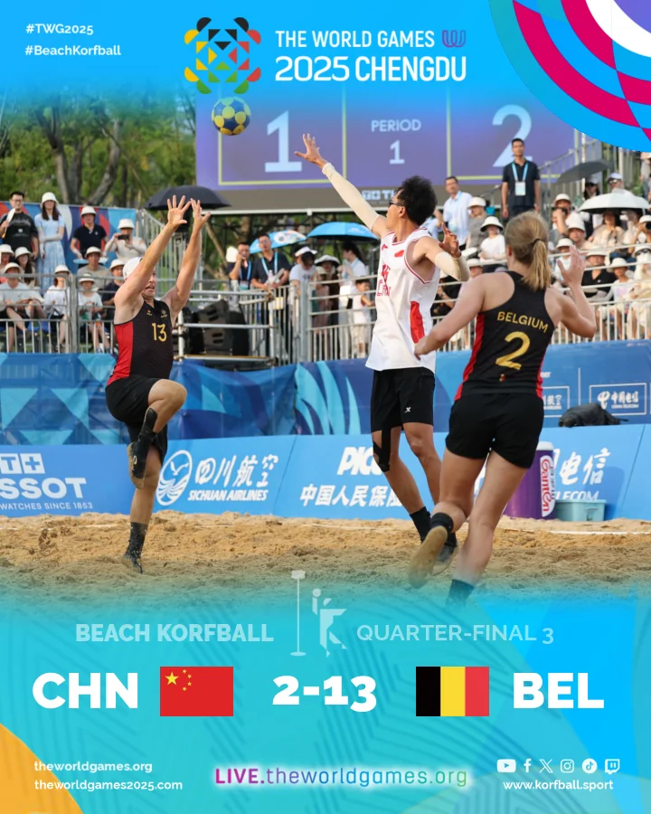 Final score, China-Belgium | Beach Korfball at The World Games 2025