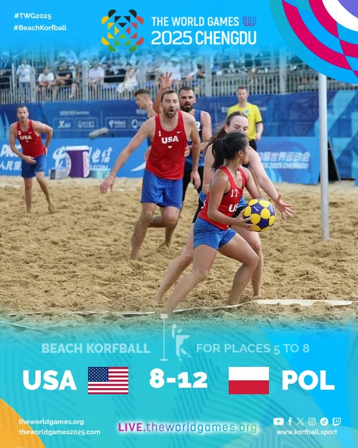 Final score, USA-Poland | Beach Korfball at The World Games 2025