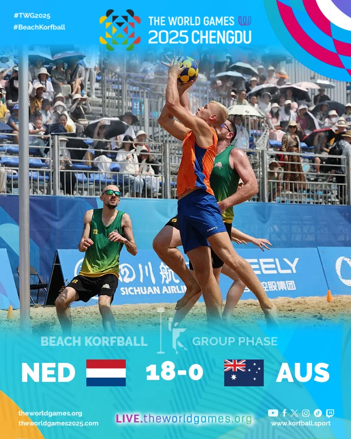 Final score, Netherlands - Australia | Beach Korfball at The World Games 2025
