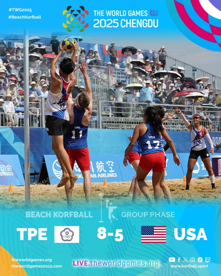 Final score, Chinese Taipei - USA | Beach Korfball at The World Games 2025