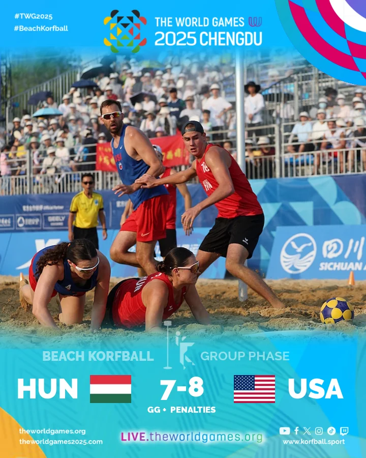 Final score, Hungary - USA | Beach Korfball at The World Games 2025