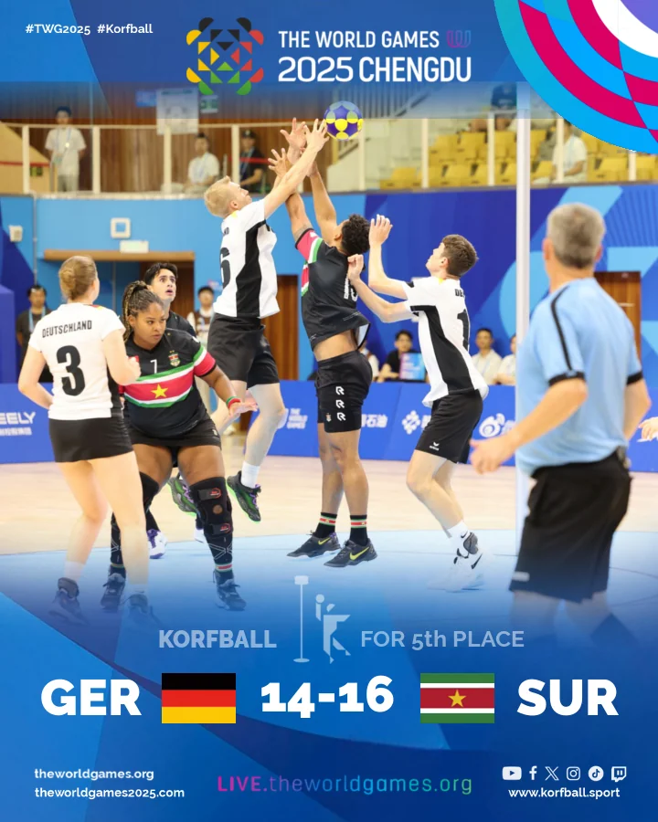 Final score, Germany-Suriname | For 5/6 | Korfball at The World Games 2025