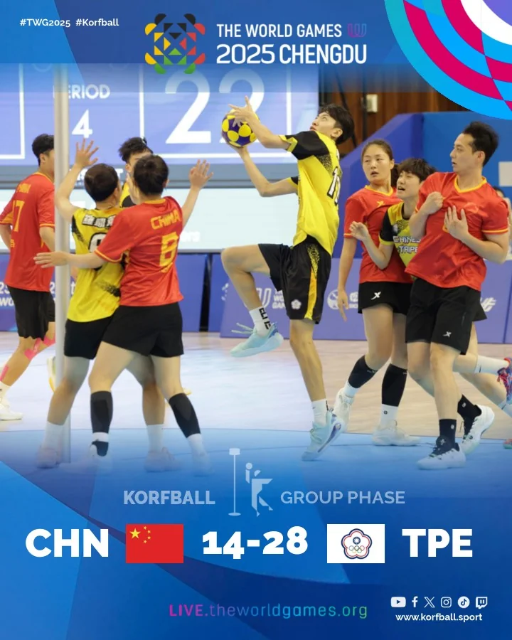 Final score, China - Chinese Taipei | Korfball at The World Games 2025