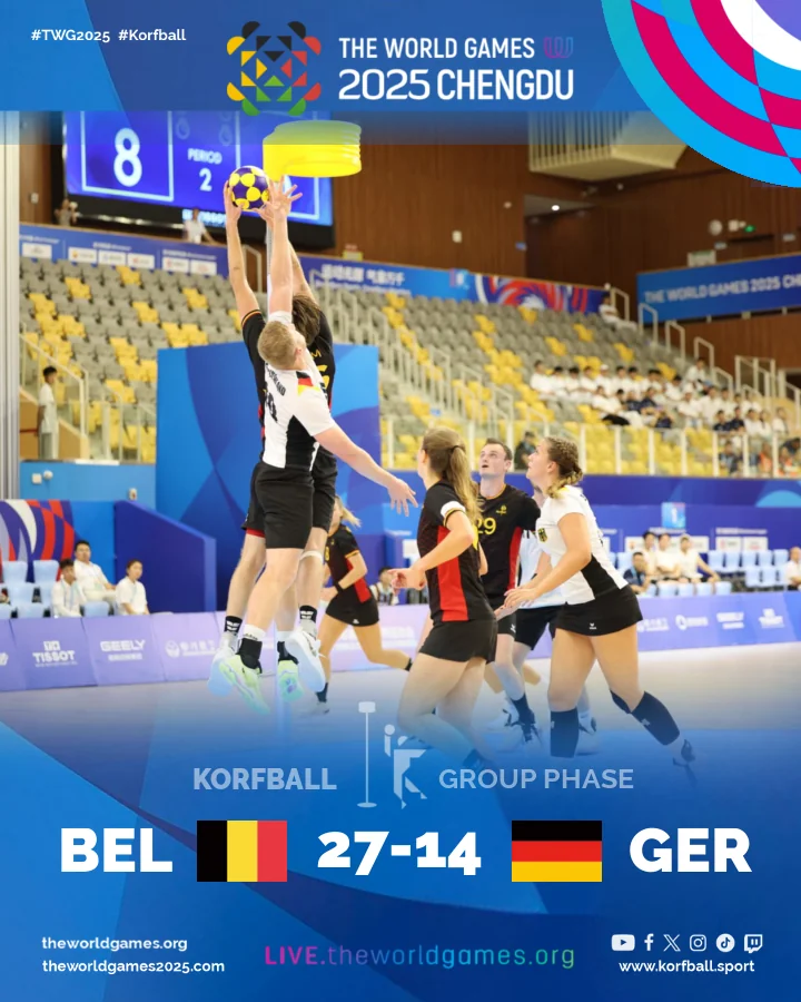 Final score, Belgium-Germany | Korfball at The World Games 2025