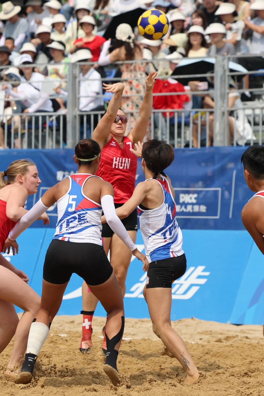 Chinese Taipei-Hungary | Beach Korfball at The World Games 2025, photo by Gertrude de Vries