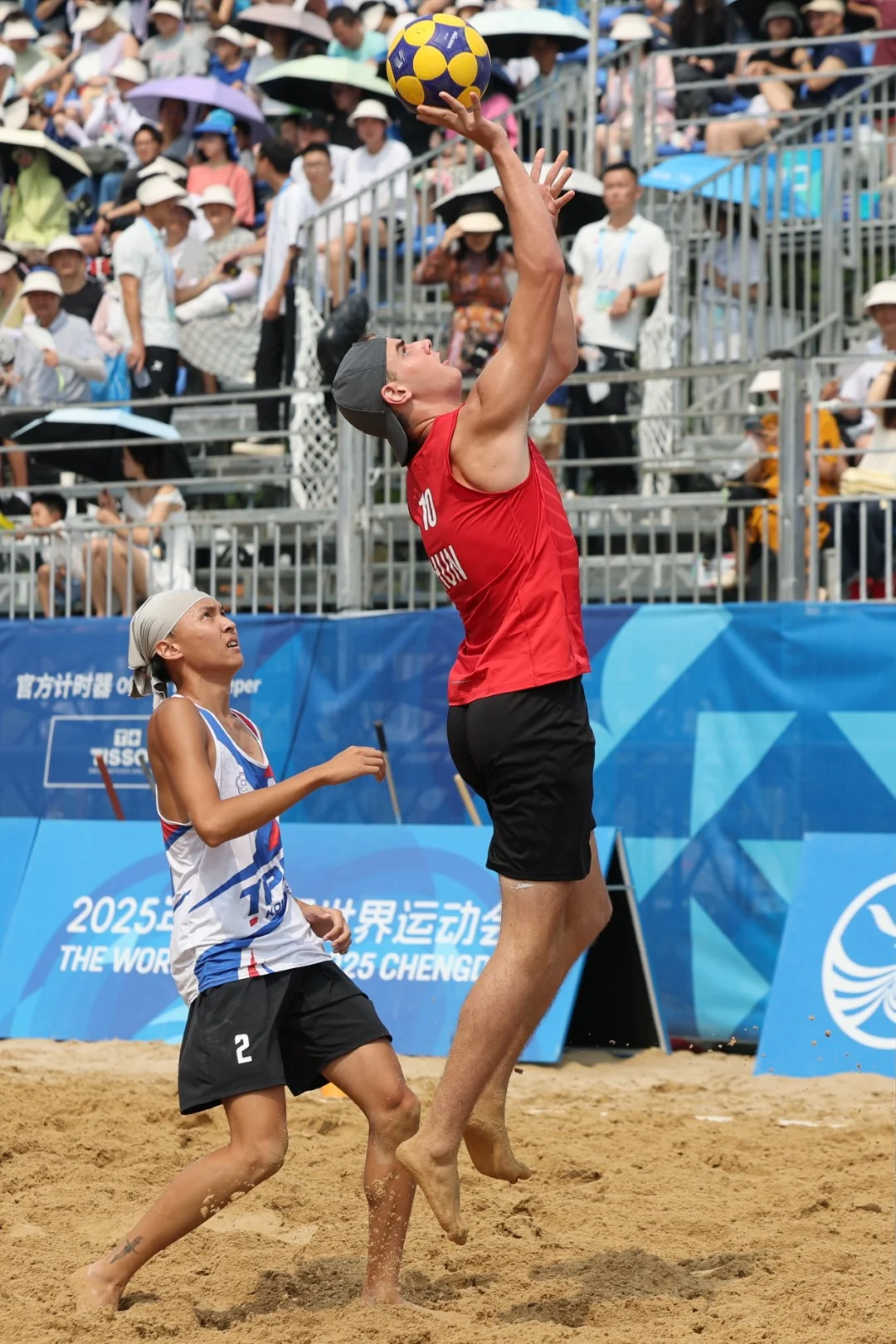 Chinese Taipei-Hungary | Beach Korfball at The World Games 2025, photo by Gertrude de Vries