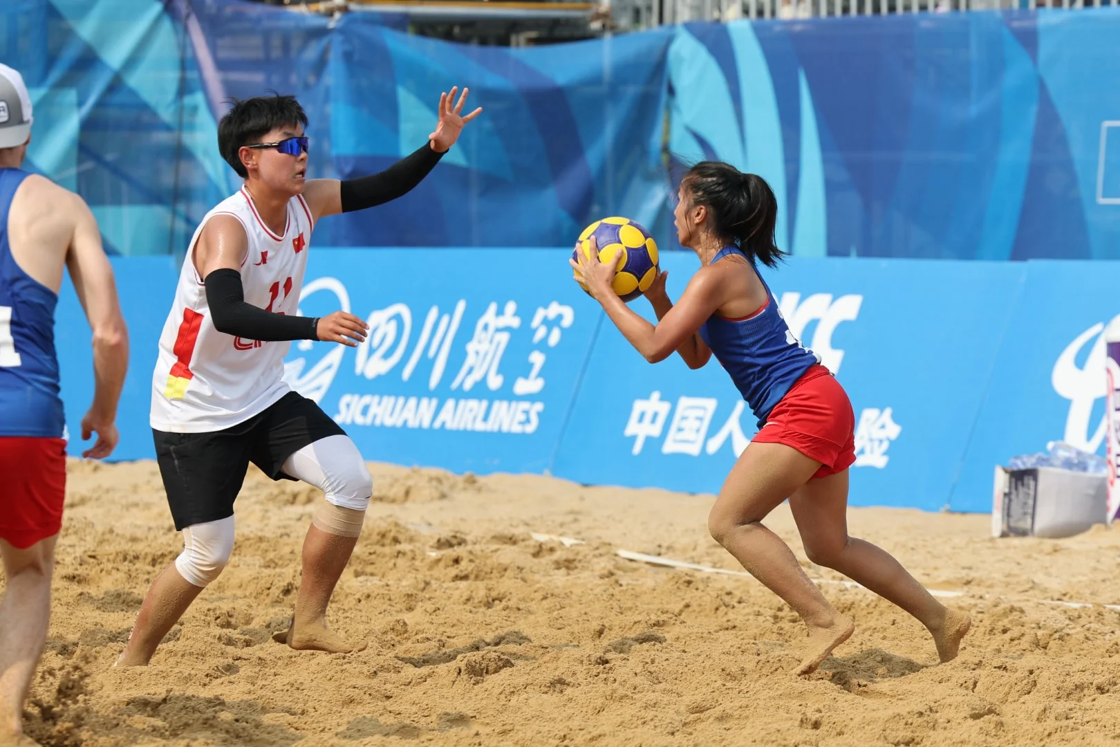 China-USA | Beach Korfball at The World Games 2025, photo by Gertrude de Vries