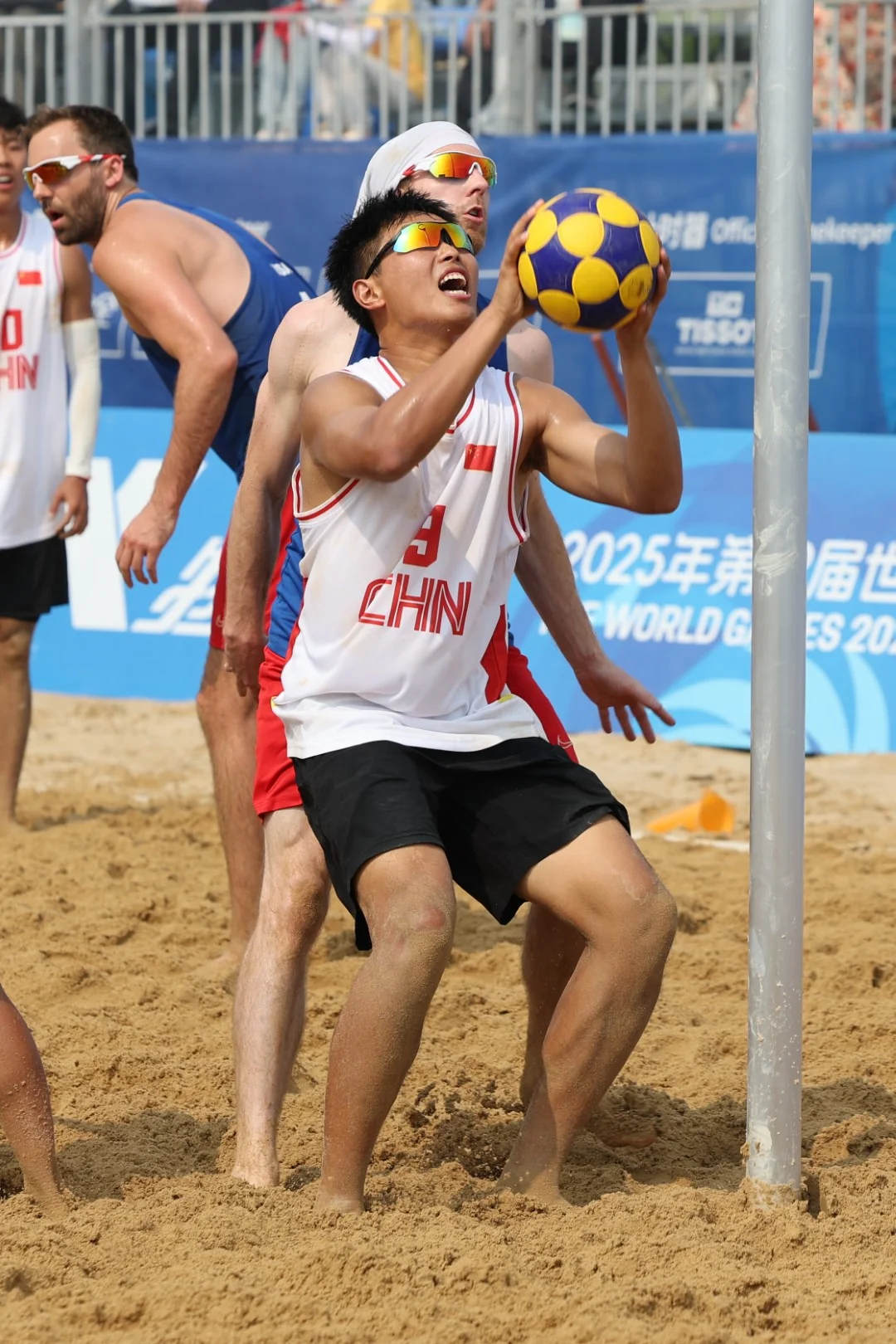China-USA | Beach Korfball at The World Games 2025, photo by Gertrude de Vries