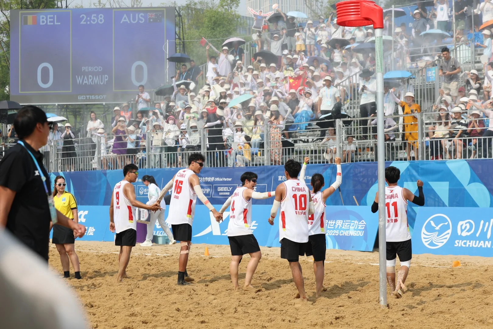 China-USA | Beach Korfball at The World Games 2025, photo by Gertrude de Vries