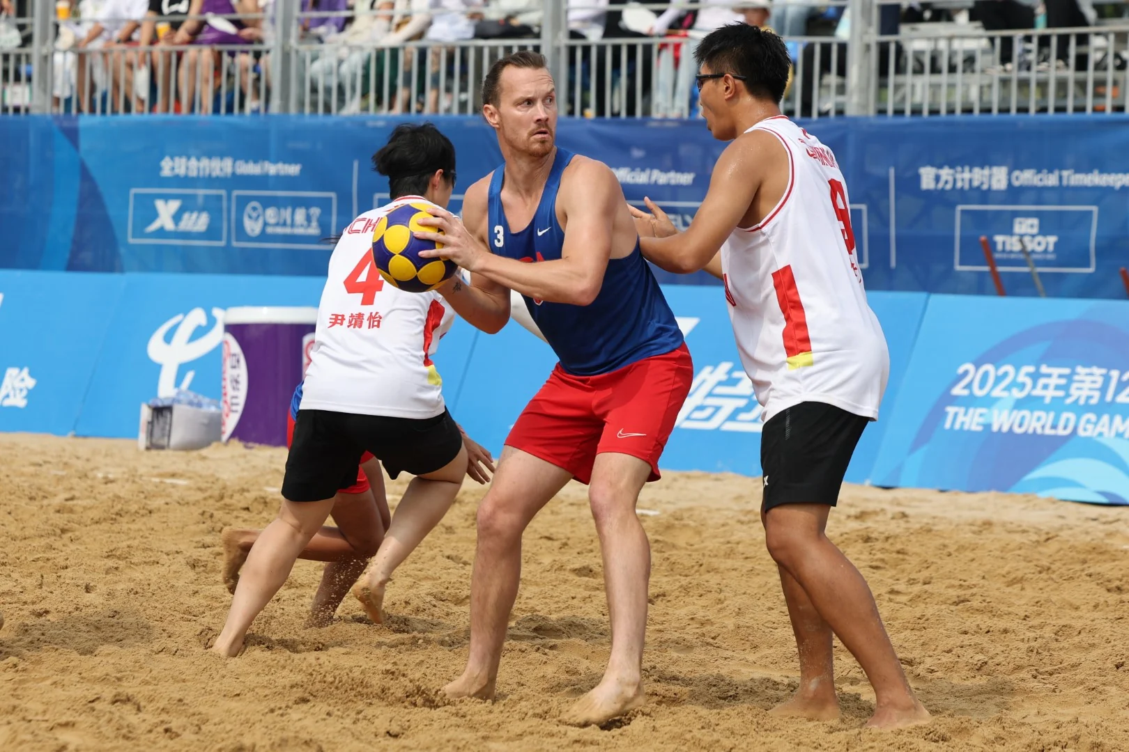 China-USA | Beach Korfball at The World Games 2025, photo by Gertrude de Vries