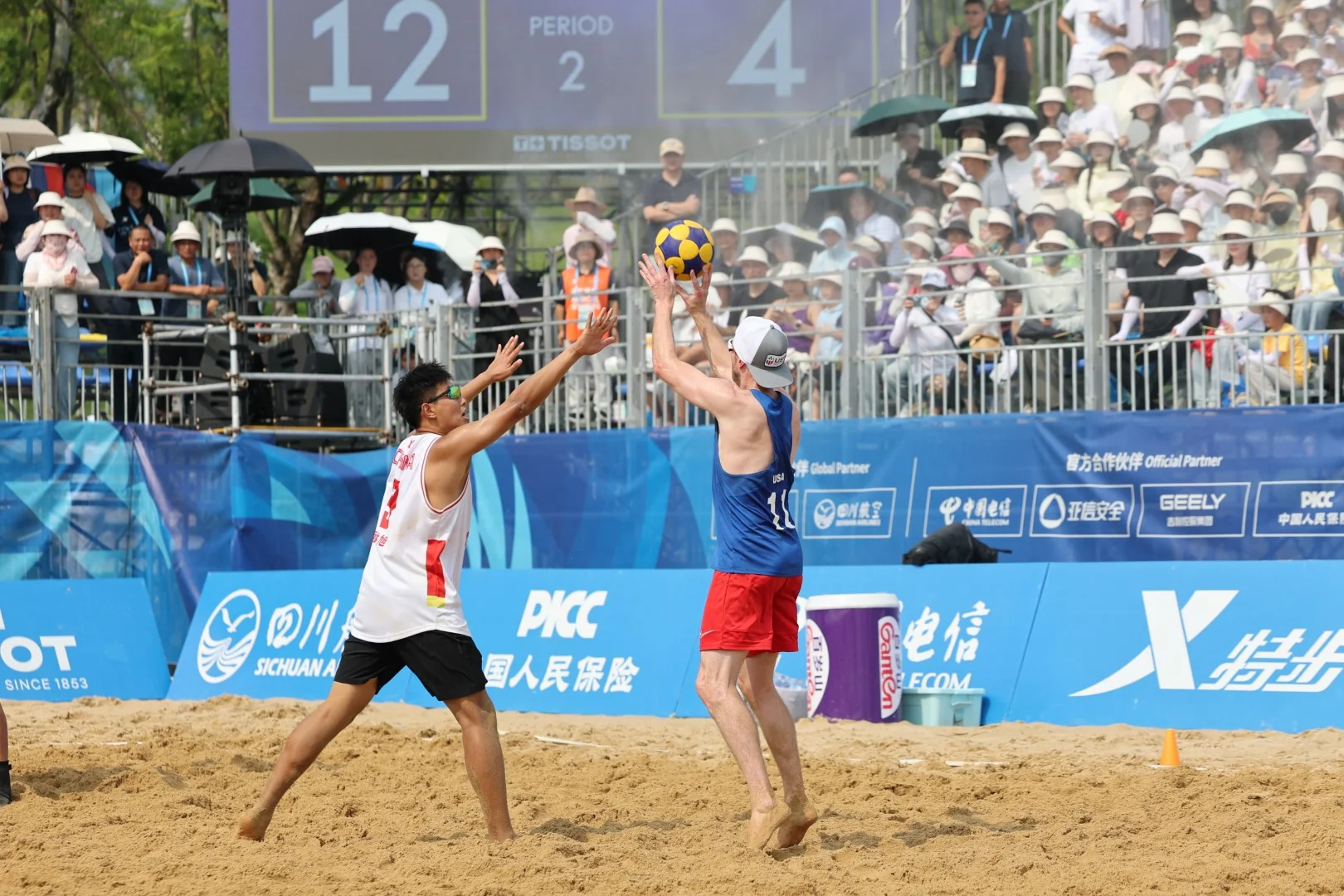 China-USA | Beach Korfball at The World Games 2025, photo by Gertrude de Vries