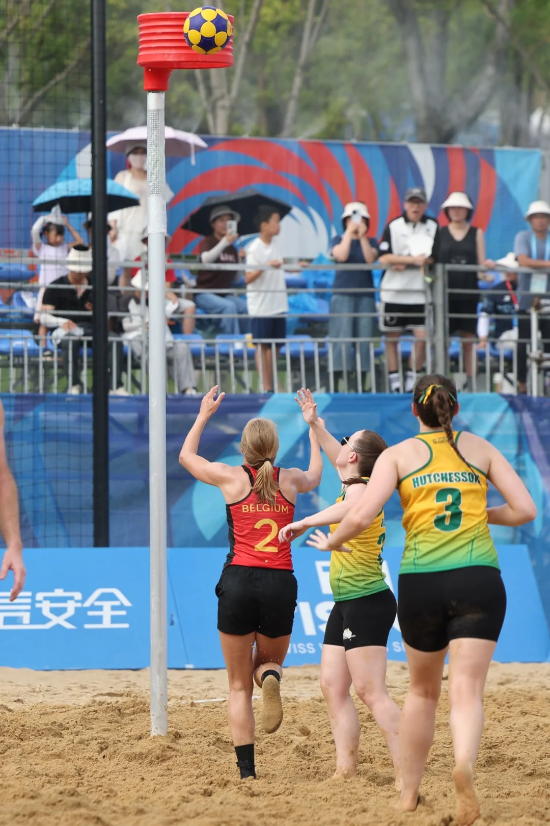 Belgium-Australia | Beach Korfball at The World Games 2025, photo by Gertrude de Vries