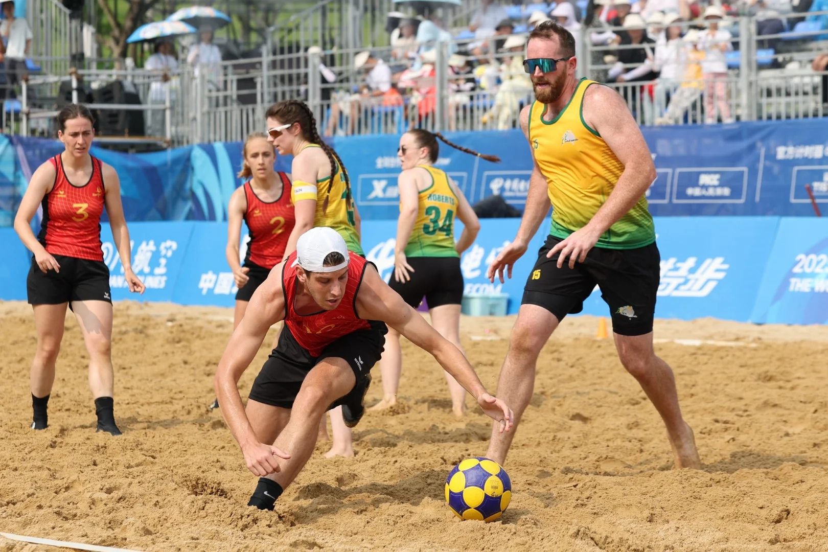 Belgium-Australia | Beach Korfball at The World Games 2025, photo by Gertrude de Vries
