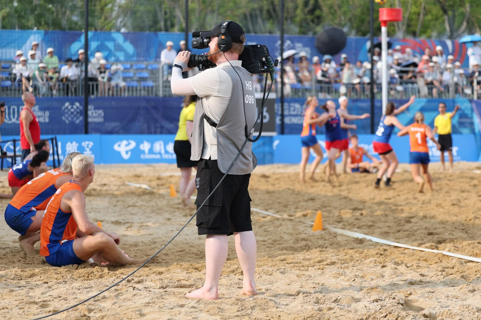 Netherlands-USA | Beach Korfball at The World Games 2025, photo by Gertrude de Vries