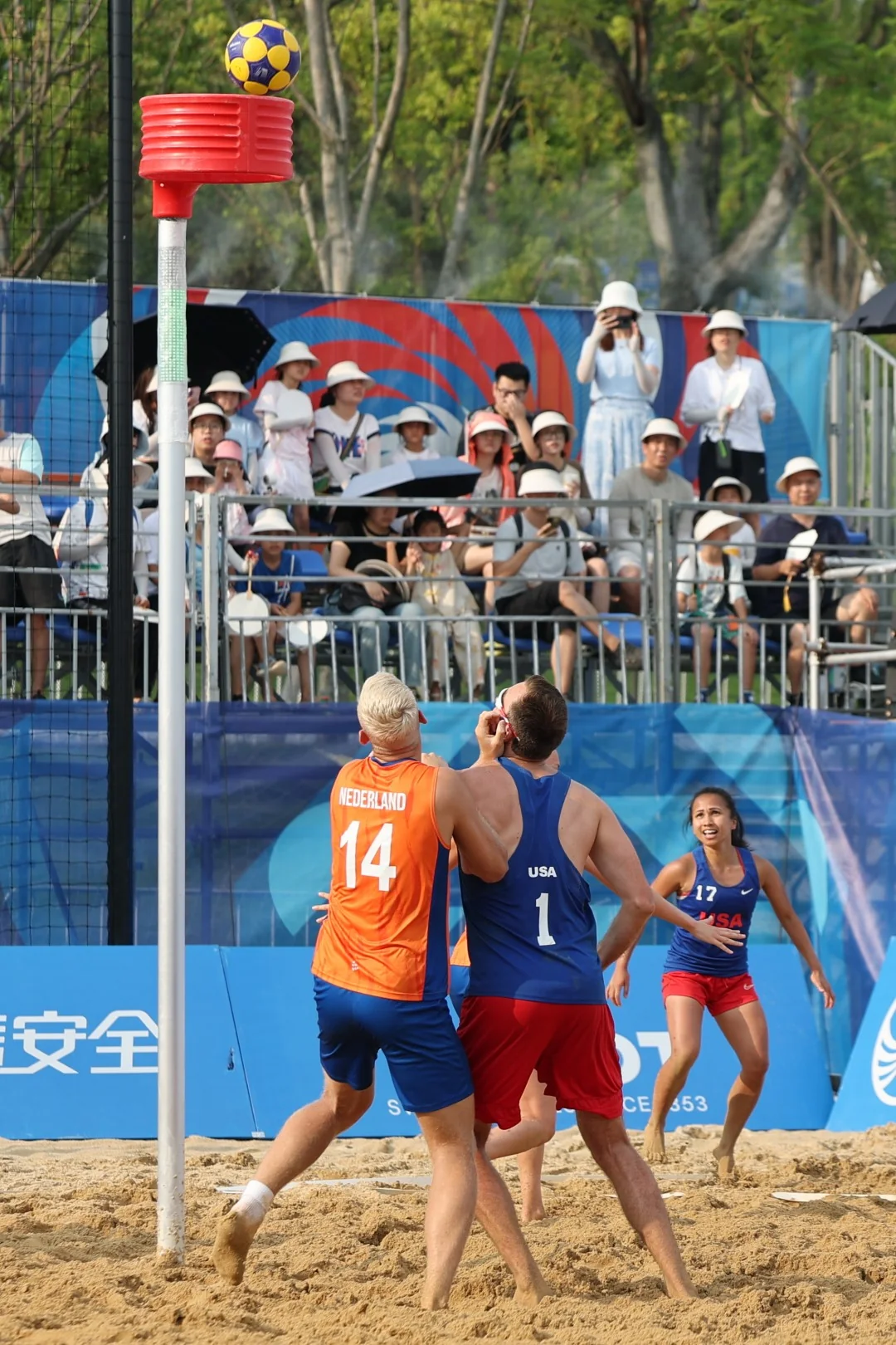 Netherlands-USA | Beach Korfball at The World Games 2025, photo by Gertrude de Vries