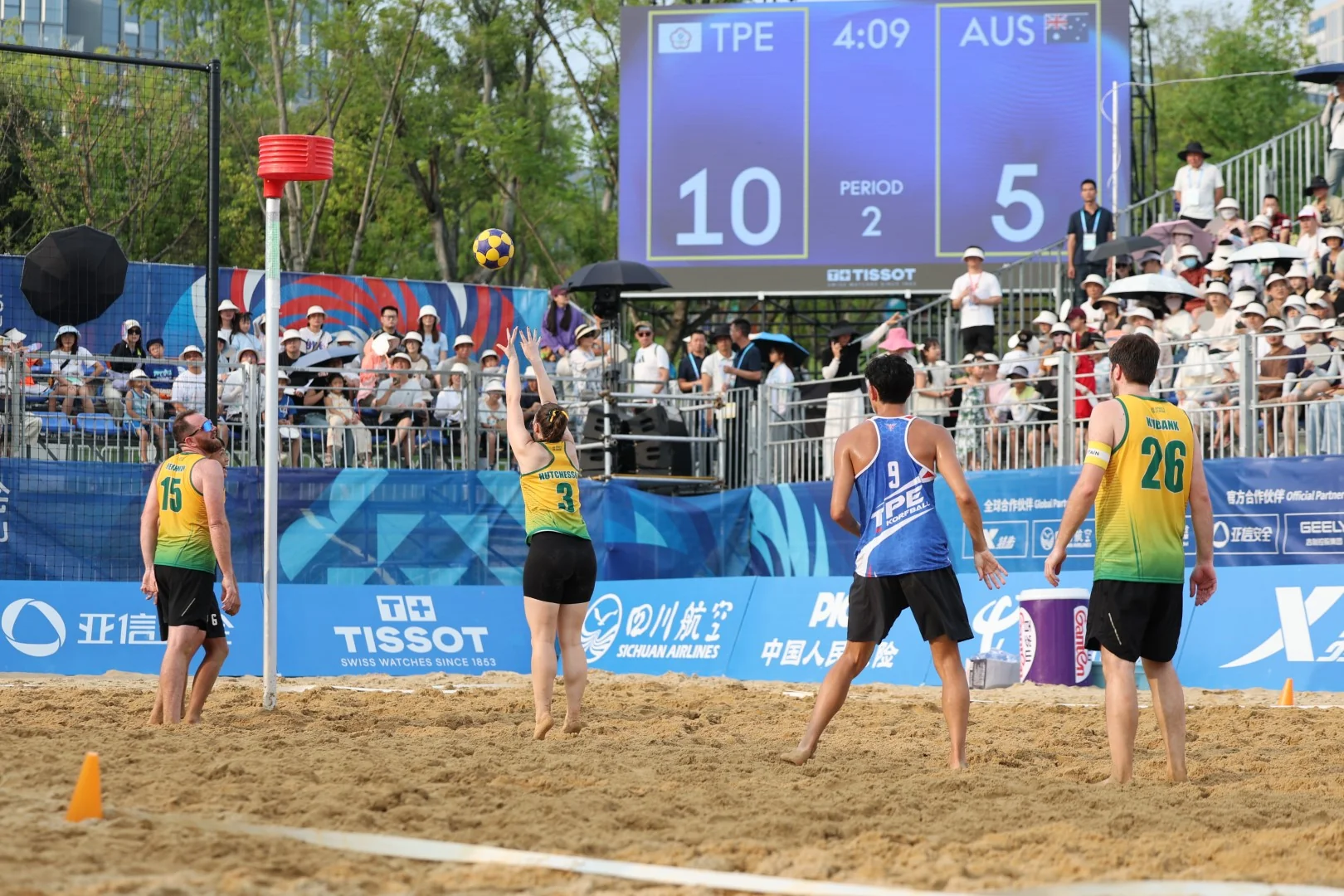 Chinese Taipei-Australia | Beach Korfball at The World Games 2025, photo by Gertrude de Vries