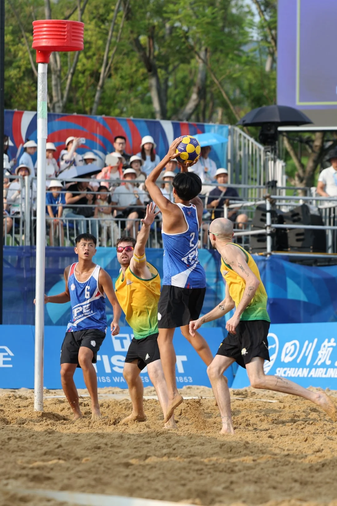 Chinese Taipei-Australia | Beach Korfball at The World Games 2025, photo by Gertrude de Vries