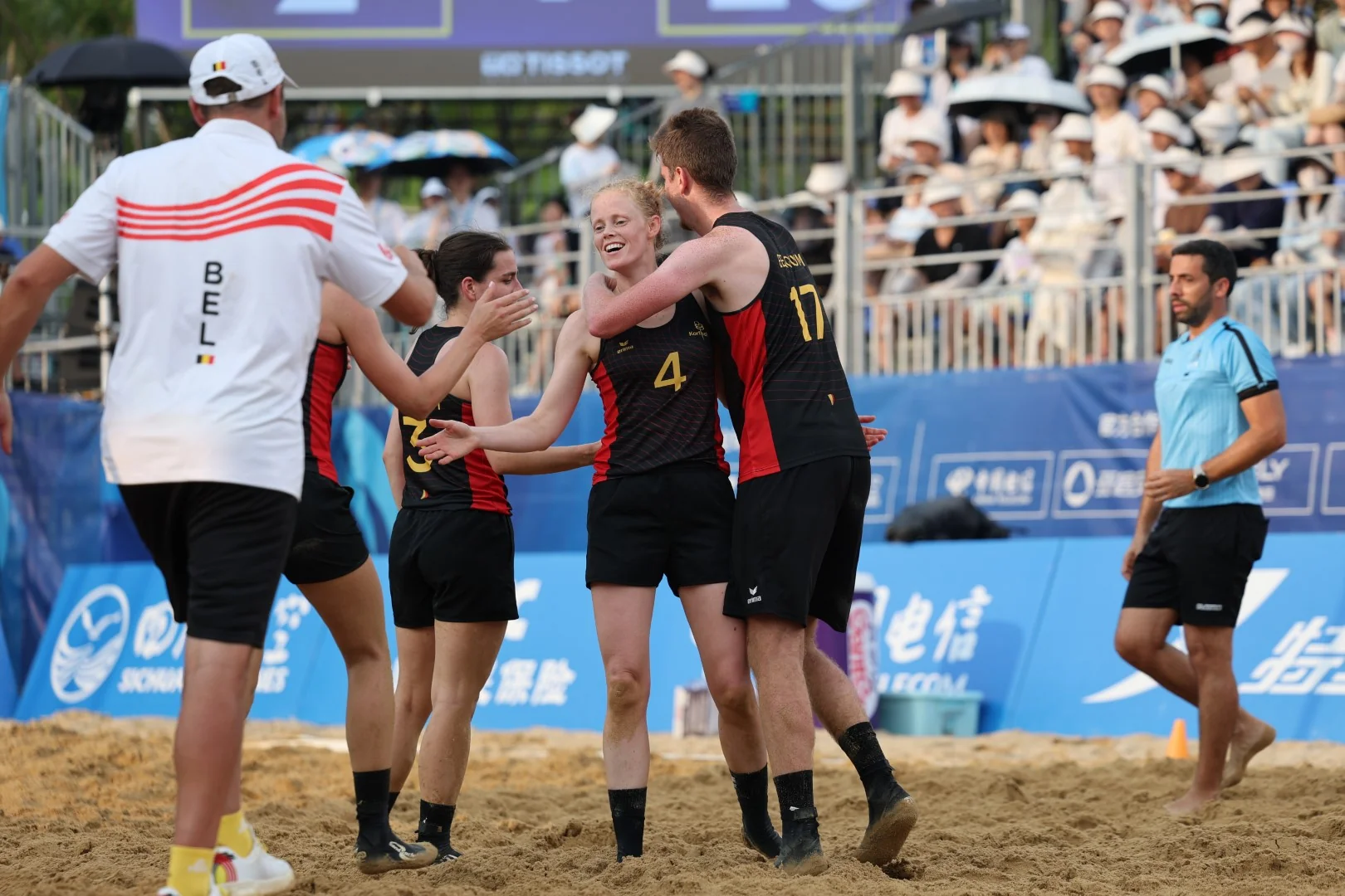 China-Belgium | Beach Korfball at The World Games 2025, photo by Gertrude de Vries