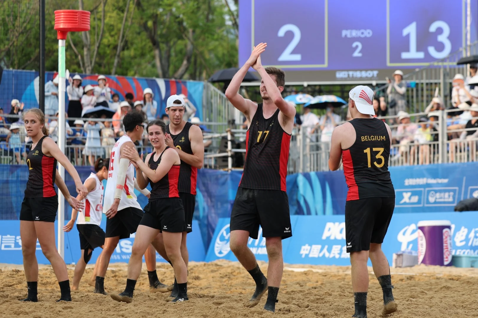China-Belgium | Beach Korfball at The World Games 2025, photo by Gertrude de Vries