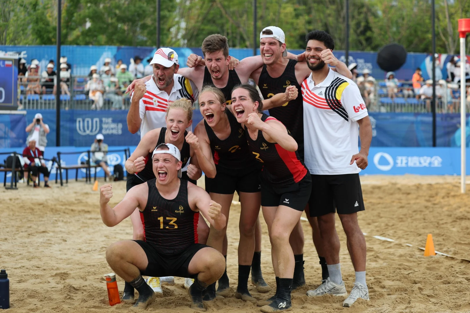 China-Belgium | Beach Korfball at The World Games 2025, photo by Gertrude de Vries
