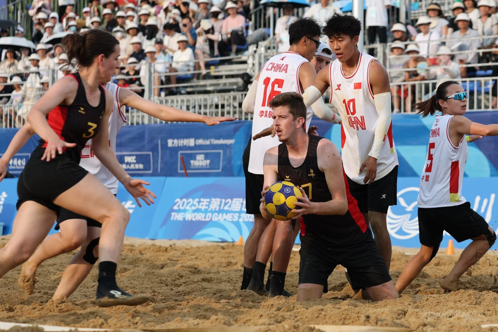 China-Belgium | Beach Korfball at The World Games 2025, photo by Gertrude de Vries