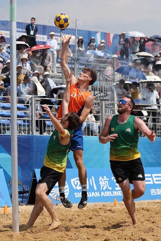 Netherlands - Australia | Beach Korfball at The World Games 2025, photo by Gertrude de Vries