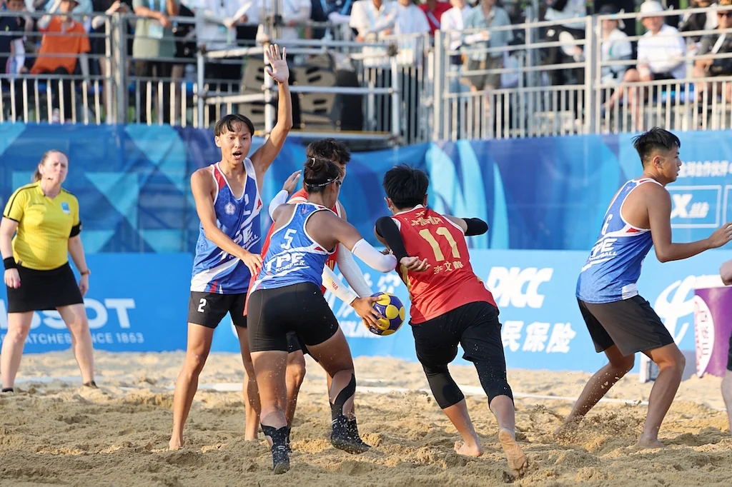 China - Chinese Taipei | Beach Korfball at The World Games 2025, photo by Gertrude de Vries