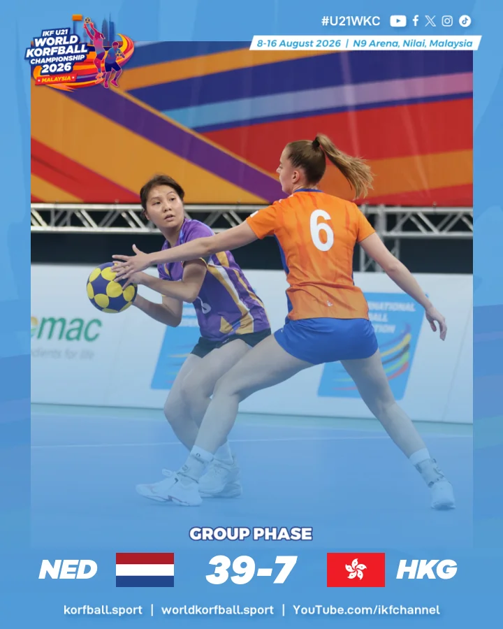 Final score, Netherlands - Hong Kong China | IKF U21 World Korfball Championship 2026