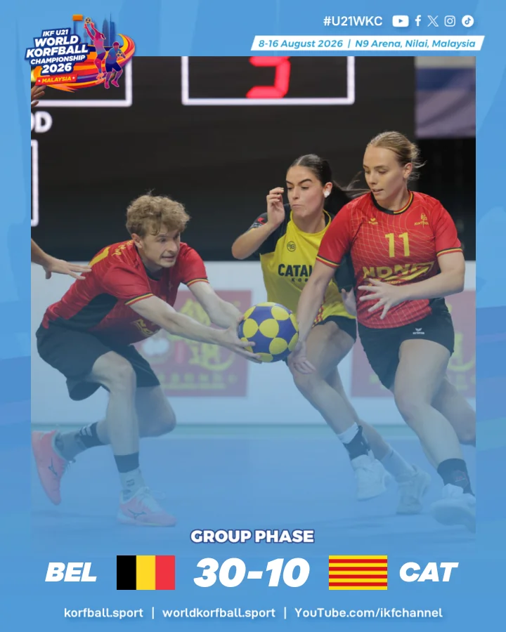 Final score, Belgium - Catalonia | IKF U21 World Korfball Championship 2026