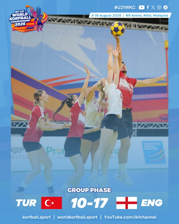 Final score, Türkiye - England | IKF U21 World Korfball Championship 2026