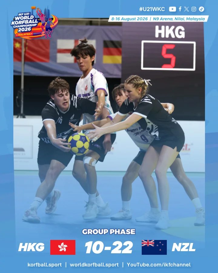 Final score, Hong Kong China - New Zealand | IKF U21 World Korfball Championship 2026