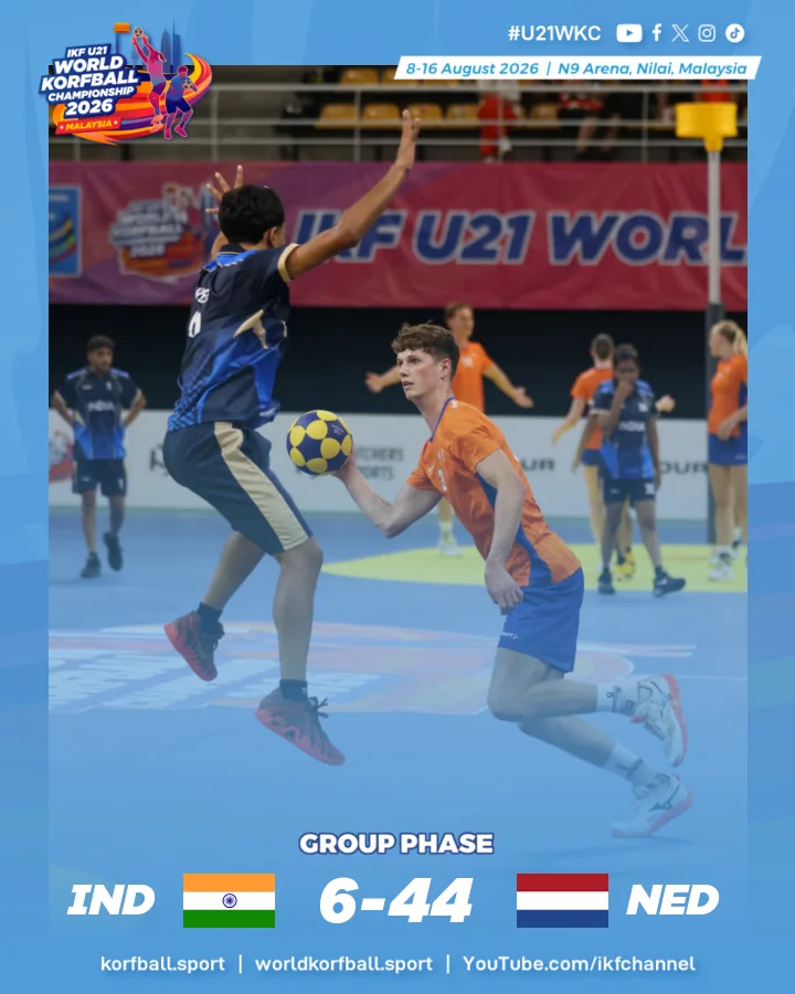 Final score, India - Netherlands | IKF U21 World Korfball Championship 2026