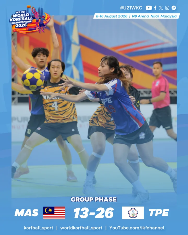 Final score, Malaysia - Chinese Taipei | IKF U21 World Korfball Championship 2026