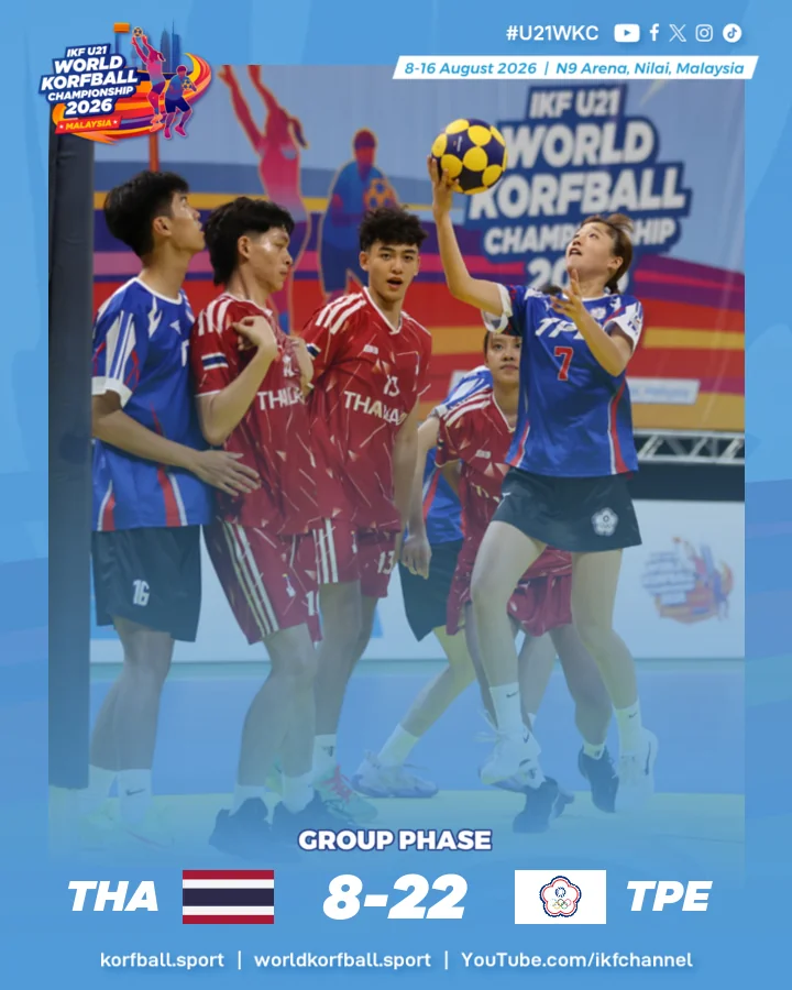 Final score, Thailand - Chinese Taipei | IKF U21 World Korfball Championship 2026