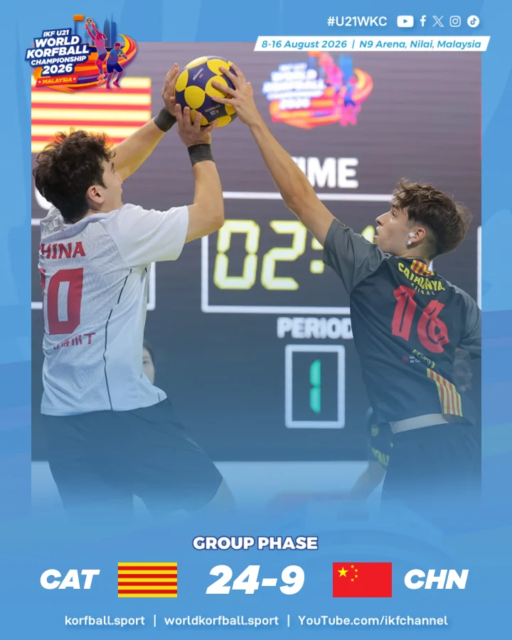 Final score, Catalonia - China | IKF U21 World Korfball Championship 2026