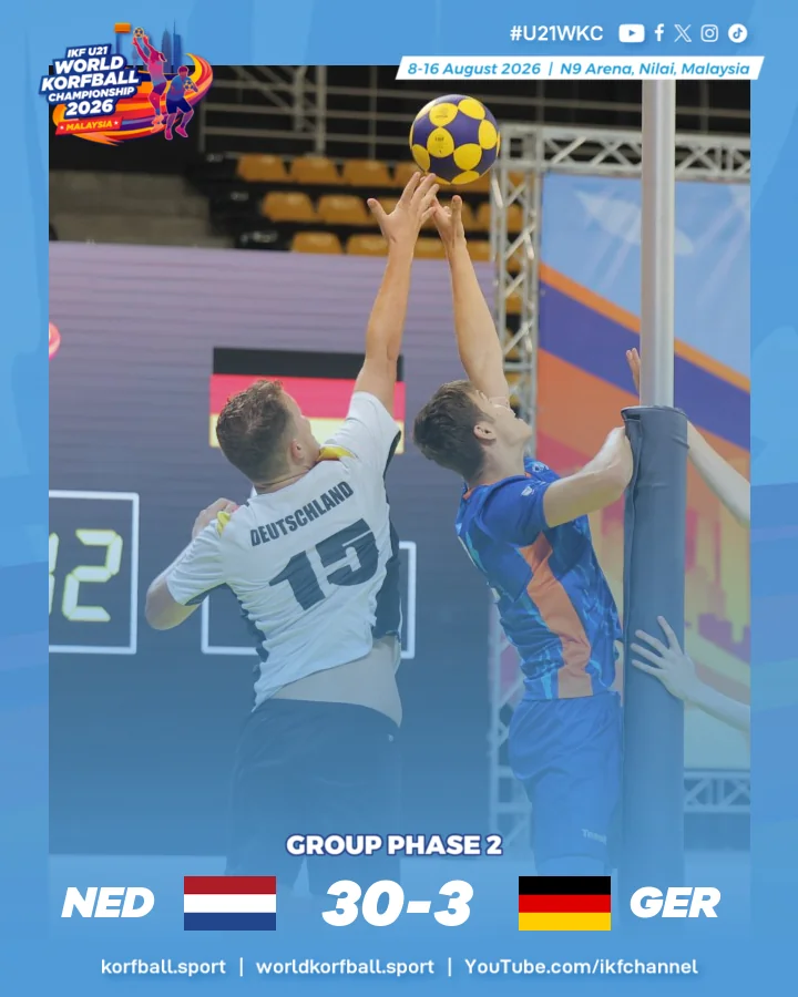 Final score, Netherlands - Germany | IKF U21 World Korfball Championship 2026