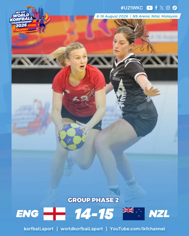 Final score, England - New Zealand | IKF U21 World Korfball Championship 2026
