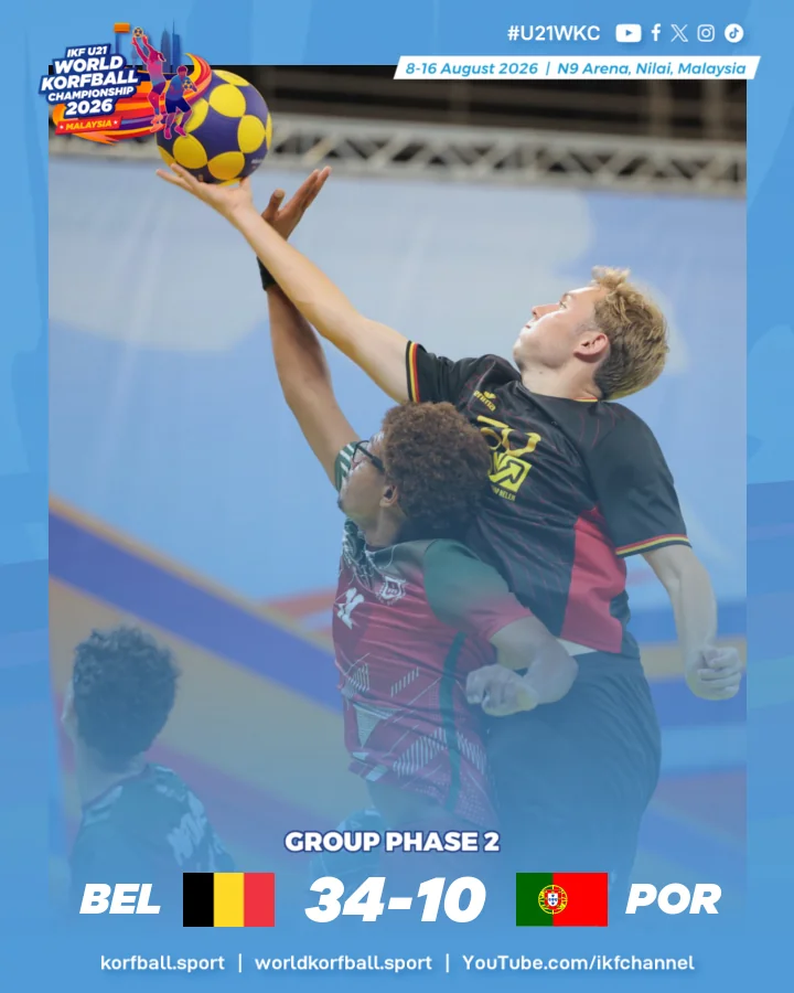 Final score, Belgium - Portugal | IKF U21 World Korfball Championship 2026