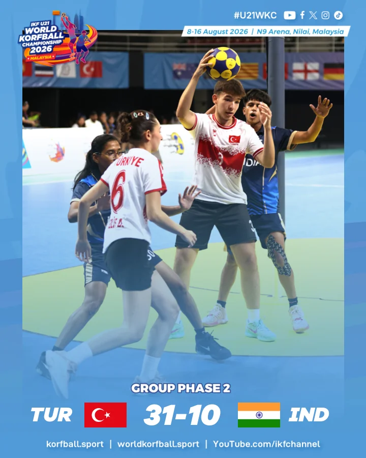 Final score, Türkiye - India | IKF U21 World Korfball Championship 2026