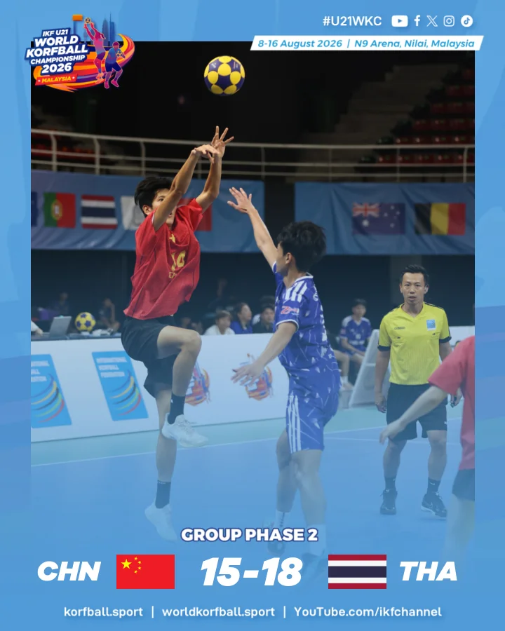 Final score, China - Thailand | IKF U21 World Korfball Championship 2026