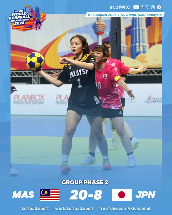 Final score, Malaysia - Japan | IKF U21 World Korfball Championship 2026