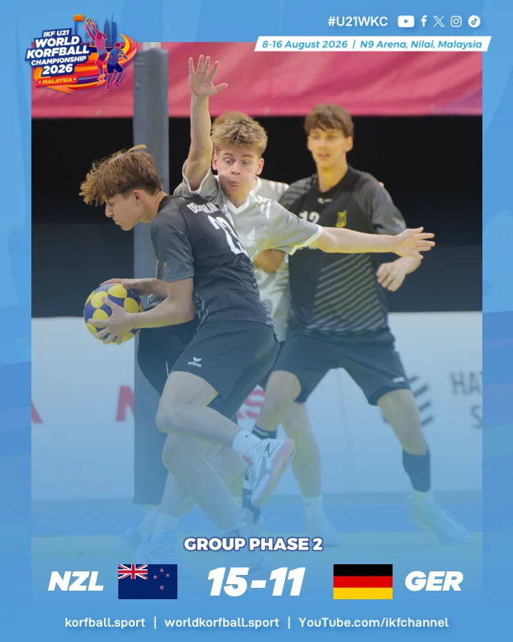 Final score, New Zealand - Germany | IKF U21 World Korfball Championship 2026