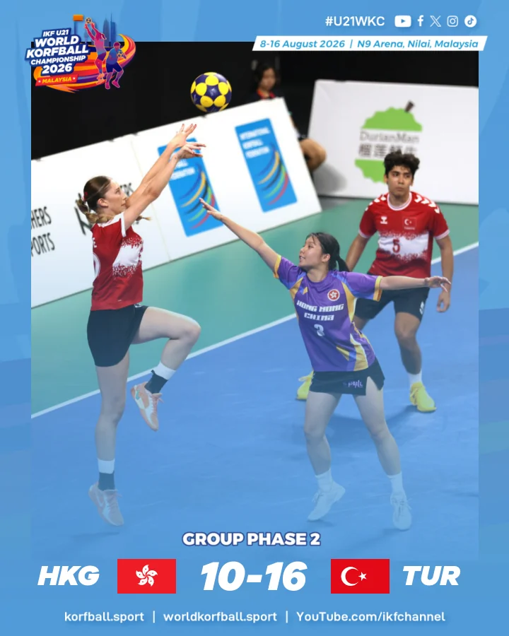 Final score, Hong Kong China - Türkiye | IKF U21 World Korfball Championship 2026