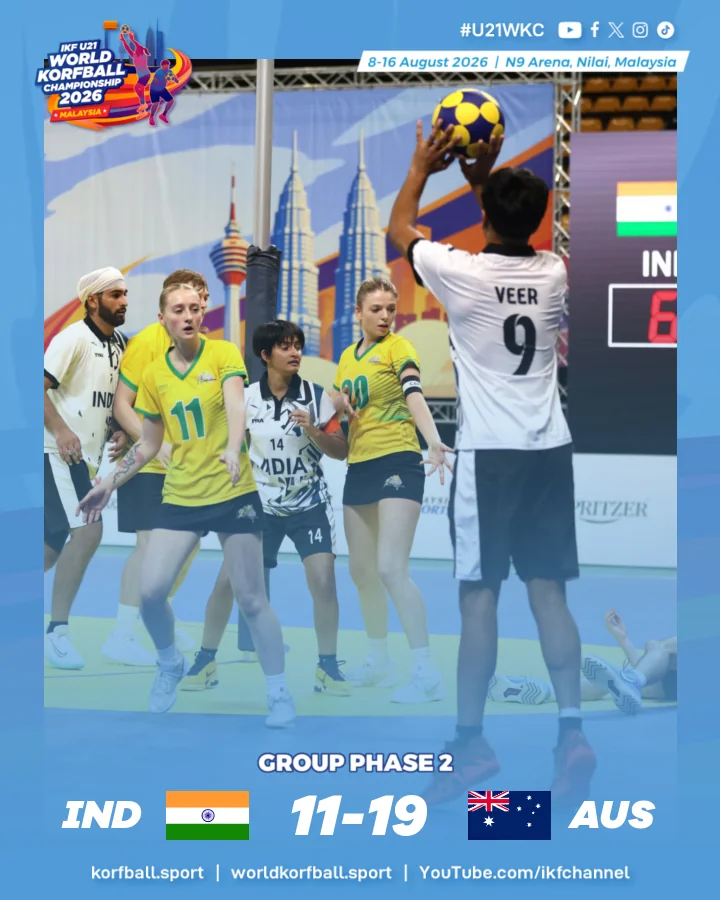 Final score, India - Australia | IKF U21 World Korfball Championship 2026