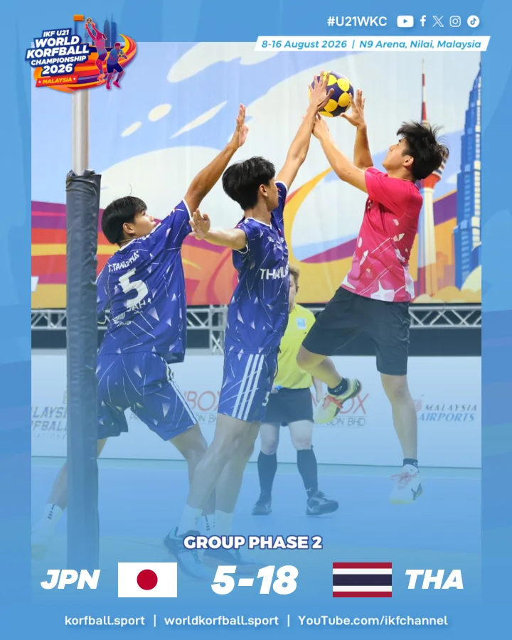 Final score, Japan - Thailand | IKF U21 World Korfball Championship 2026