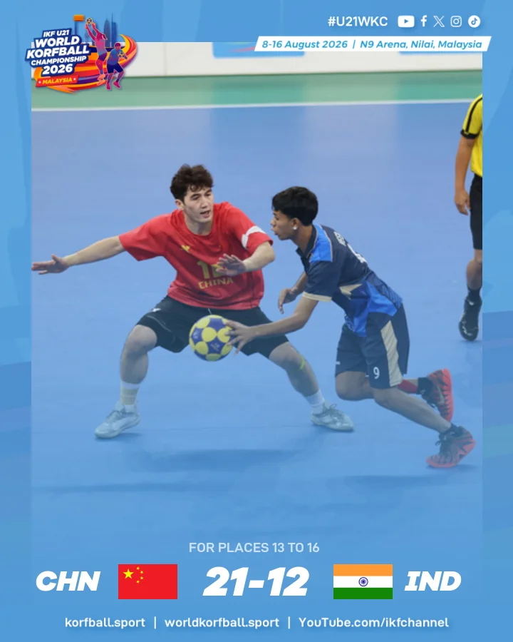 Final score, China - India | IKF U21 World Korfball Championship 2026