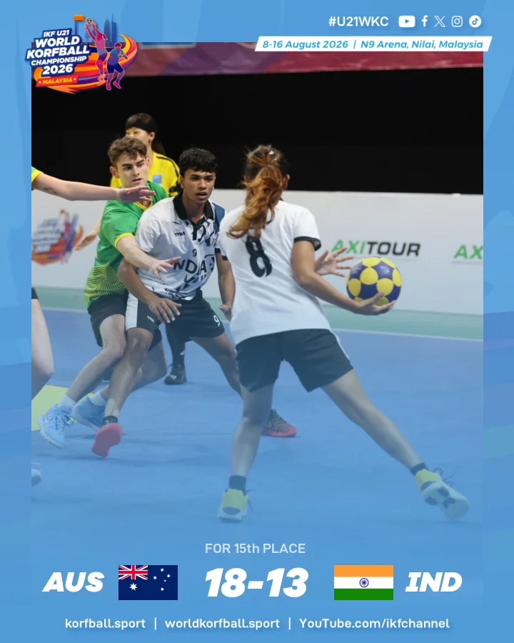 Final score, Australia - India | IKF U21 World Korfball Championship 2026