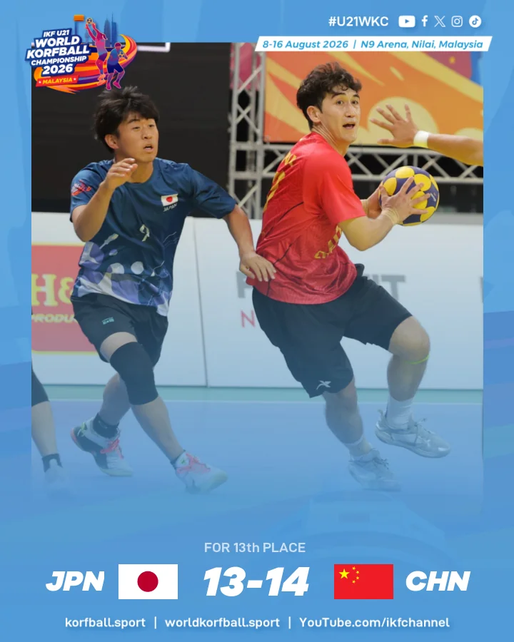 Final score, Japan - China | IKF U21 World Korfball Championship 2026