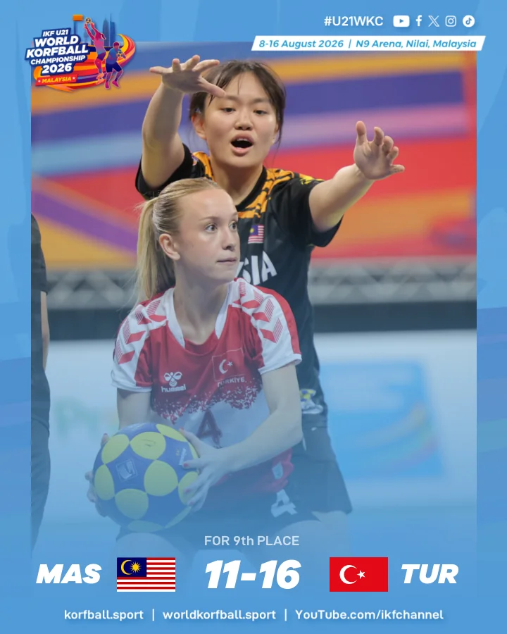 Final score, Malaysia - Türkiye | IKF U21 World Korfball Championship 2026